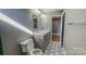 Modern bathroom with double vanity and quartz countertop at 1033 12Th Avenue Nw Dr, Hickory, NC 28601