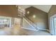 Elegant staircase with metal balusters and light wood at 1033 12Th Avenue Nw Dr, Hickory, NC 28601