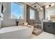 Relaxing bathroom with soaking tub and walk-in shower at 3436 Greene Rd, Monroe, NC 28110