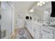 Elegant bathroom with double vanity, a shower, and modern fixtures at 3935 Yosemite Way, Fort Mill, SC 29707