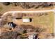 Aerial view of house, detached shed, and expansive yard at 4641 Hickory Grove Rd, Sharon, SC 29742