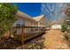 Wooden deck overlooks a partially wooded backyard at 4641 Hickory Grove Rd, Sharon, SC 29742
