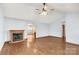 Bright living room with hardwood floors and fireplace at 4641 Hickory Grove Rd, Sharon, SC 29742