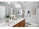 Bathroom features double vanity, and updated fixtures at 5517 Cyrus Lee Ln, Monroe, NC 28110