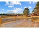 Wooden deck overlooking backyard at 5517 Cyrus Lee Ln, Monroe, NC 28110