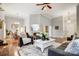 Open living room with hardwood floors and high ceilings at 5517 Cyrus Lee Ln, Monroe, NC 28110