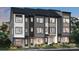 Townhome community featuring three-story homes with gray and white siding at 5628 Kingspan Dr, Charlotte, NC 28217