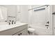 Bathroom with tub, shower, and updated vanity at 917 Black Beard Dr, Denver, NC 28037