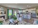 Open-concept kitchen with island, white cabinets, stainless steel appliances and a breakfast bar at 3686 Charles Nw St, Conover, NC 28613