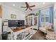 Bright home office with built-in shelving and a stylish desk is perfect for working from home at 7150 Irongate Dr, Indian Land, SC 29707