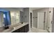 Modern bathroom with double vanity and walk-in shower at 139 Ella Claire Dr, York, SC 29745