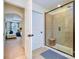 Bathroom with shower, tile flooring, and a bench at 14015 Helen Benson Blvd, Davidson, NC 28036