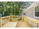 Relaxing wooden deck with railing, overlooking the backyard at 2830 Royston Rd, Charlotte, NC 28208