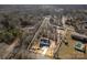 An aerial view of the property with the house centered inside boundary lines and a large, treed backyard at 108 Robinson Dr, Cherryville, NC 28021