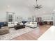 Open concept living room with vaulted ceilings and hardwood floors at 108 Robinson Dr, Cherryville, NC 28021