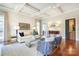 Elegant living room featuring hardwood floors, coffered ceiling, and stylish decor at 1333 Carlton Ave, Charlotte, NC 28203
