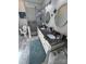 Modern bathroom featuring a glass-enclosed shower, granite countertops, and dual sinks at 1601 Eden Glen Dr, Dallas, NC 28034