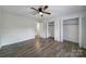 Bright bedroom with wood-look floors and double closets at 438 Stoneycreek Ln, Rock Hill, SC 29730
