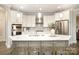 Modern kitchen with white cabinets, large island, and stainless steel appliances at 687 Poplar View Nw Dr, Concord, NC 28027