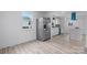 Kitchen with stainless steel refrigerator and white cabinets at 1940 33Rd Ne Ave, Hickory, NC 28601