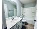 Clean bathroom featuring a tub/shower combo and vanity at 2031 Killian Creek Dr, Denver, NC 28037