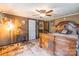 Bedroom with wooden bed frame and southwestern decor at 375 W Rambo Rd, Rock Hill, SC 29730