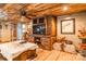 Rustic living area with wood features and a large TV at 375 W Rambo Rd, Rock Hill, SC 29730