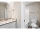 Modern bathroom featuring granite countertops and a shower/tub combination at 3939 Newhall Dr, Hickory, NC 28601