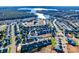Aerial view of neighborhood, highlighting lake and home location at 40196 Crooked Stick Dr, Lancaster, SC 29720