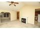 Living room featuring a fireplace and access to the kitchen at 730 Hidden Creek Cir, Salisbury, NC 28147