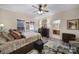 Bright bedroom with a ceiling fan and en-suite bathroom access at 1055 Cedar Hills Ln, Lancaster, SC 29720