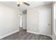 Bright bedroom with gray walls, wood-look floors, and white doors at 1166 Hoyle St, Rock Hill, SC 29732