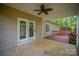 A covered back porch with access to a well-maintained yard and home access at 1313 Western Hills Ln, Vale, NC 28168