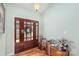Bright entryway with hardwood floors and wooden door at 1313 Western Hills Ln, Vale, NC 28168