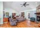 Open living space with hardwood floors and vaulted ceiling at 1313 Western Hills Ln, Vale, NC 28168