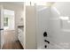 Bathroom featuring a modern tub-shower and access to vanity with granite countertop at 1323 Christopher Cir, Rock Hill, SC 29730