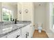 Modern bathroom with granite countertops, white vanity, and a sleek design at 1323 Christopher Cir, Rock Hill, SC 29730