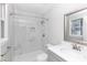 Updated bathroom with marble shower and vanity at 207 Lee St, Fort Mill, SC 29715