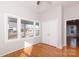 Bedroom with hardwood floors, view and double door closet at 207 Lee St, Fort Mill, SC 29715