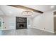 Stone fireplace in living room at 11015 Vista Haven Dr, Charlotte, NC 28226