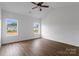 Vaulted bedroom with modern ceiling fan and plenty of natural light at 143 Tranquility Ln, Harmony, NC 28634