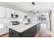 Modern kitchen with island, stainless steel appliances, and white cabinets at 1927 W Trade St, Charlotte, NC 28216