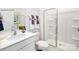 Clean bathroom with a single vanity, toilet, and walk-in shower at 202 Brinkley Dr # 11, Kings Mountain, NC 28086