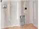 Unfinished laundry room displays taped drywall, with plumbing and electrical boxes exposed at 244 Little Wilkesboro Rd, Harmony, NC 28634