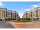 Aerial view of upscale residential community with a central fountain at 5204 Sardis Rd, Charlotte, NC 28270