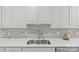 White kitchen cabinets, quartz countertops, and a double sink at 5204 Sardis Rd, Charlotte, NC 28270