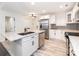 Modern kitchen with white cabinets, island, and stainless steel appliances at 8820 Rittenhouse Cir, Charlotte, NC 28270