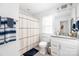 Clean bathroom with granite countertop and shower/tub combo at 235 Goldenrod Cir, Salisbury, NC 28147