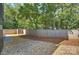 Landscaped backyard with gravel and wooden fence at 416 Wesley Heights Way, Charlotte, NC 28208
