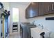 Bright laundry room with washer, dryer, and ample storage at 416 Wesley Heights Way, Charlotte, NC 28208